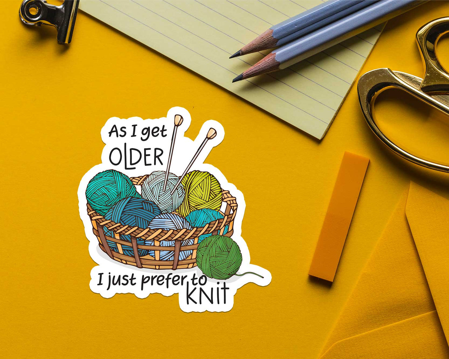 Shop Intaglio - As I Get Older I Just Prefer To Knit Sticker