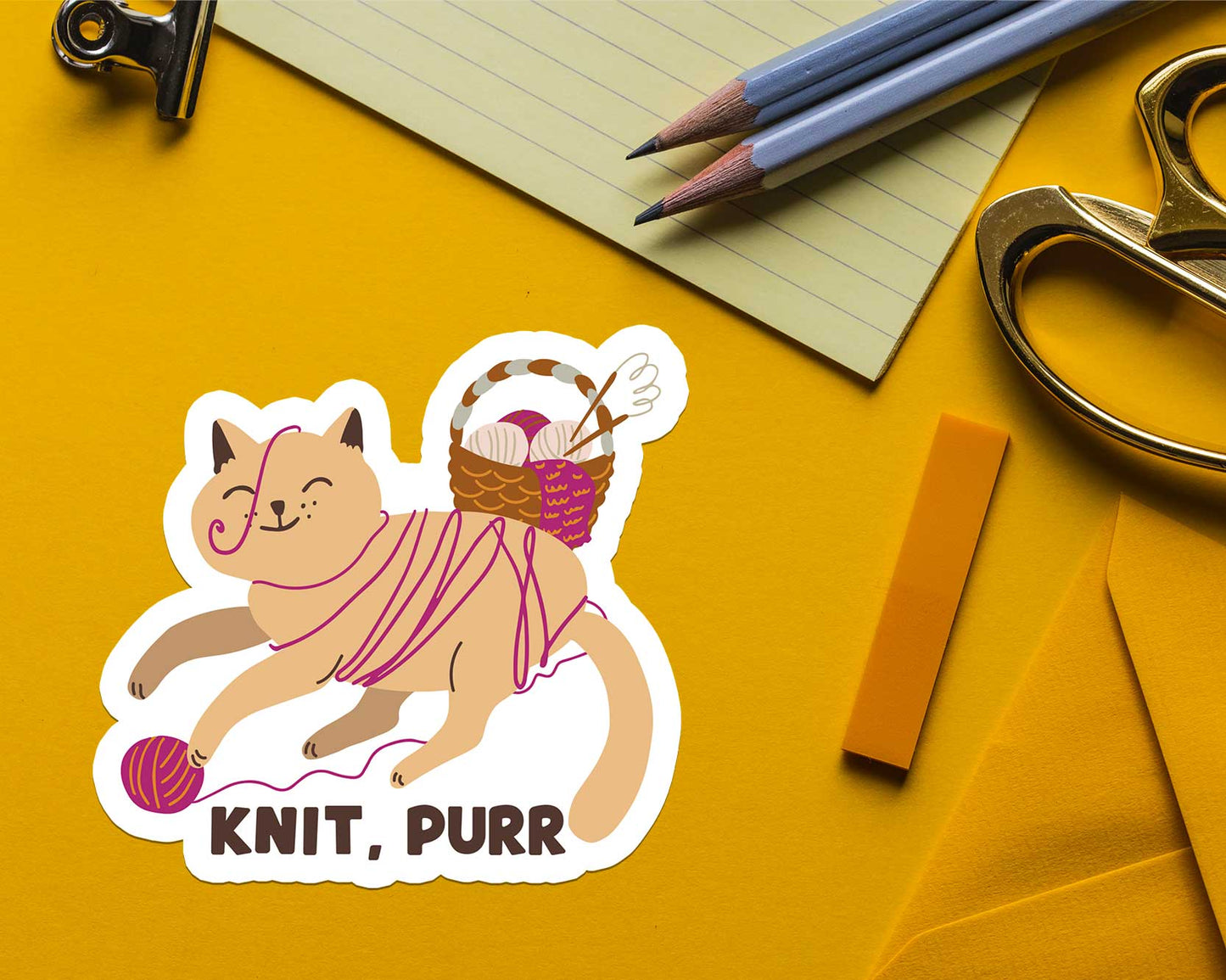 Shop Intaglio - Knit, Purr Sticker