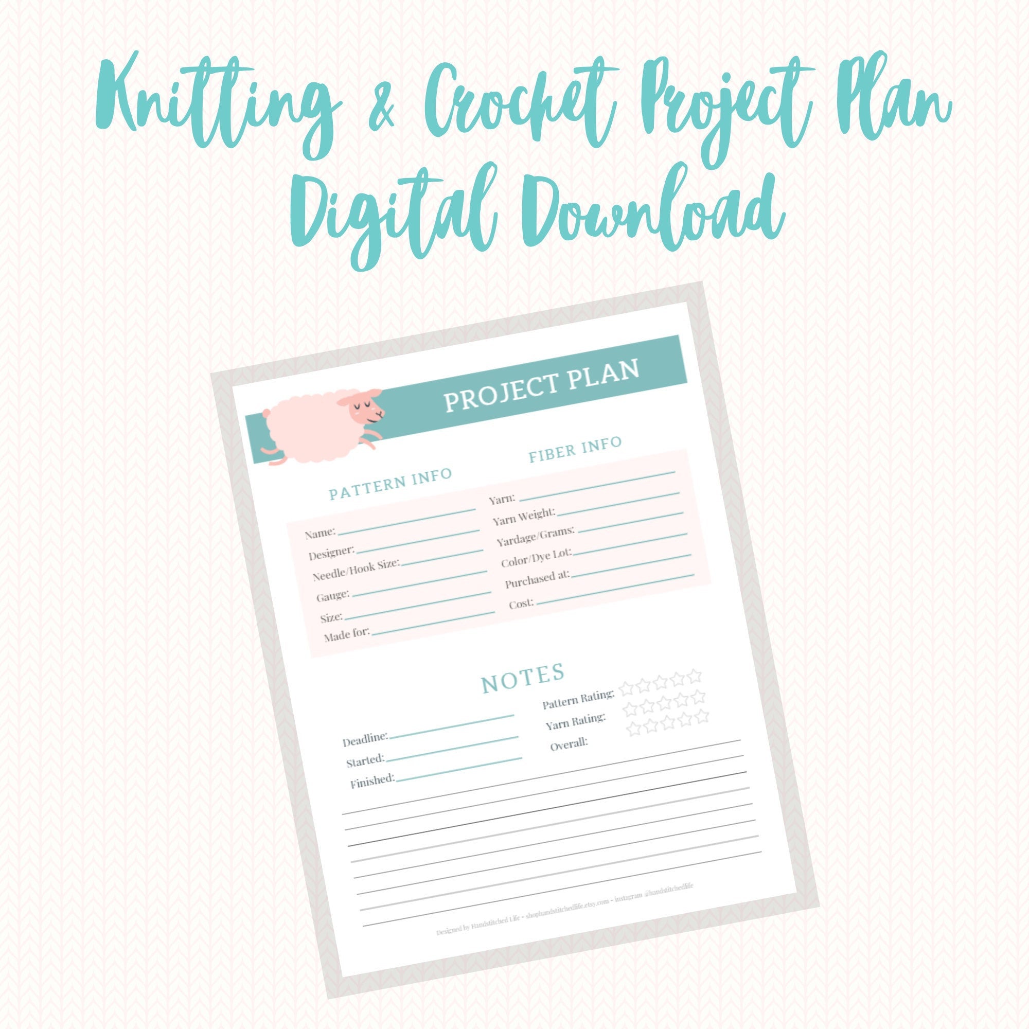 Printable Knitting Journal – 27 page DIGITAL DOWNLOAD – Planning Calm From  Chaos