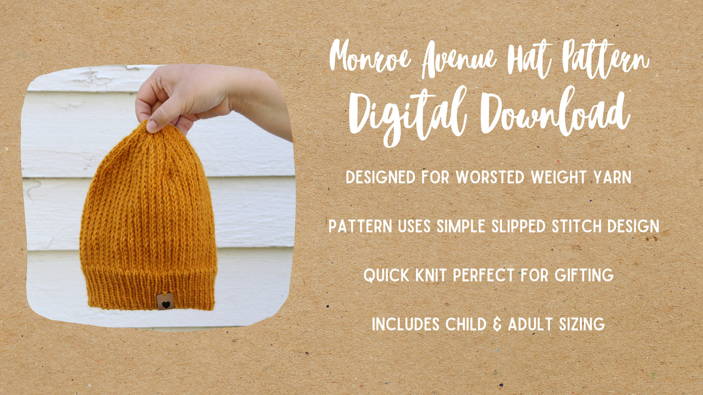 Monroe Avenue Hat Pattern Digital Download