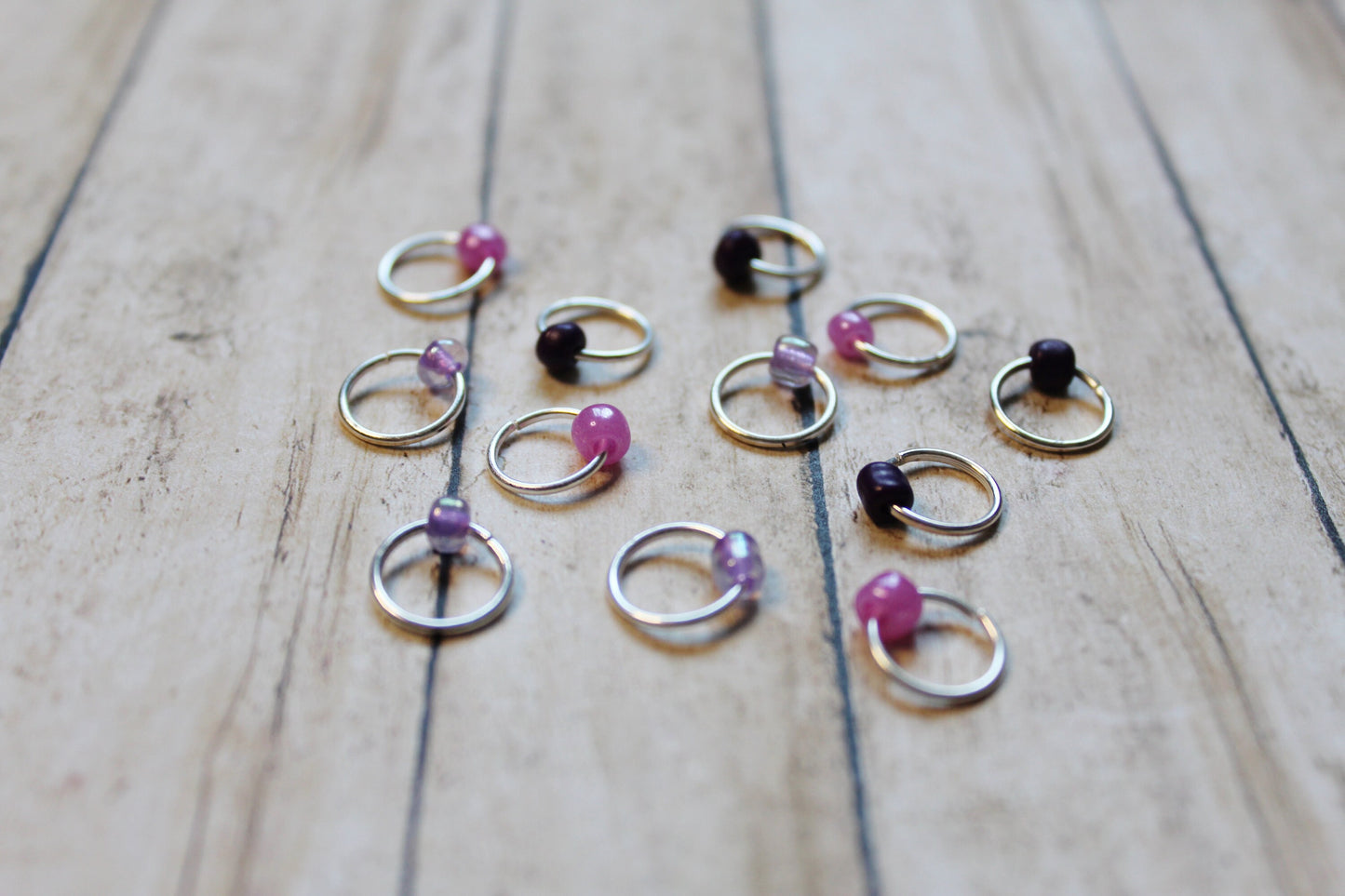 Orchid Beaded Stitch Markers