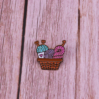 Yarn Basket Enamel Pin