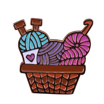 Yarn Basket Enamel Pin