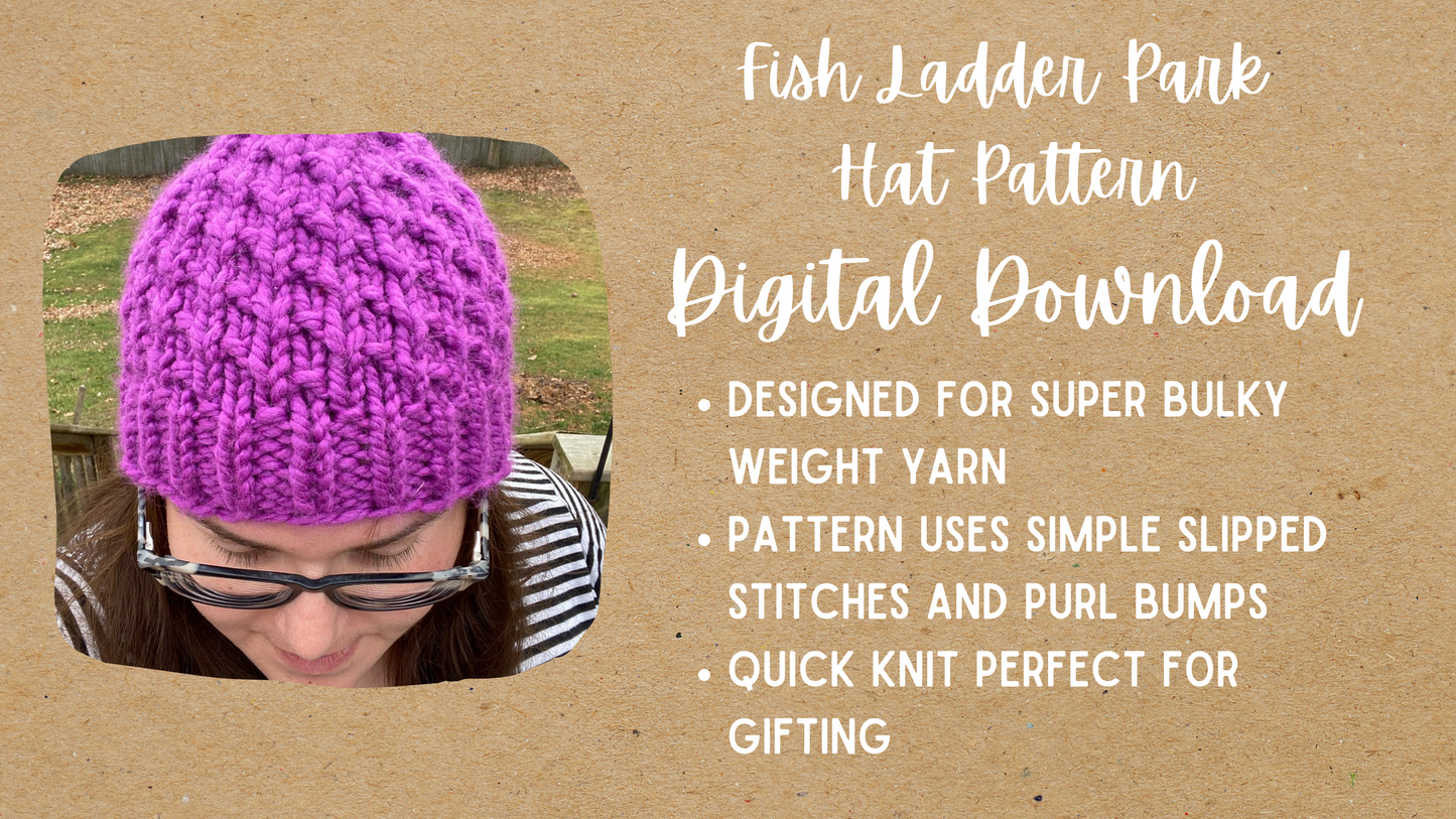 Fish Ladder Park Hat Pattern Digital Download