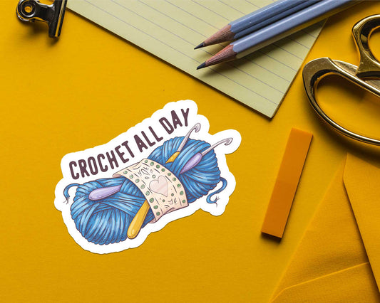 Shop Intaglio - Crochet All Day Sticker