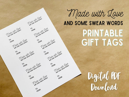 Made with Love & Some Swear Words Gift Tags