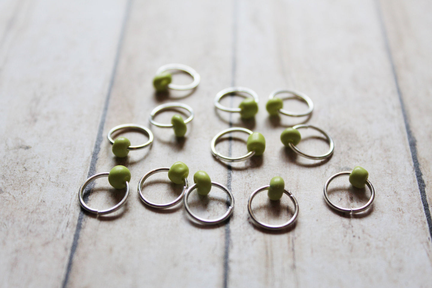 Acid Green Beaded Stitch Markers