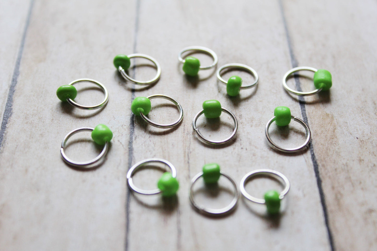 Green Apple Beaded Stitch Markers