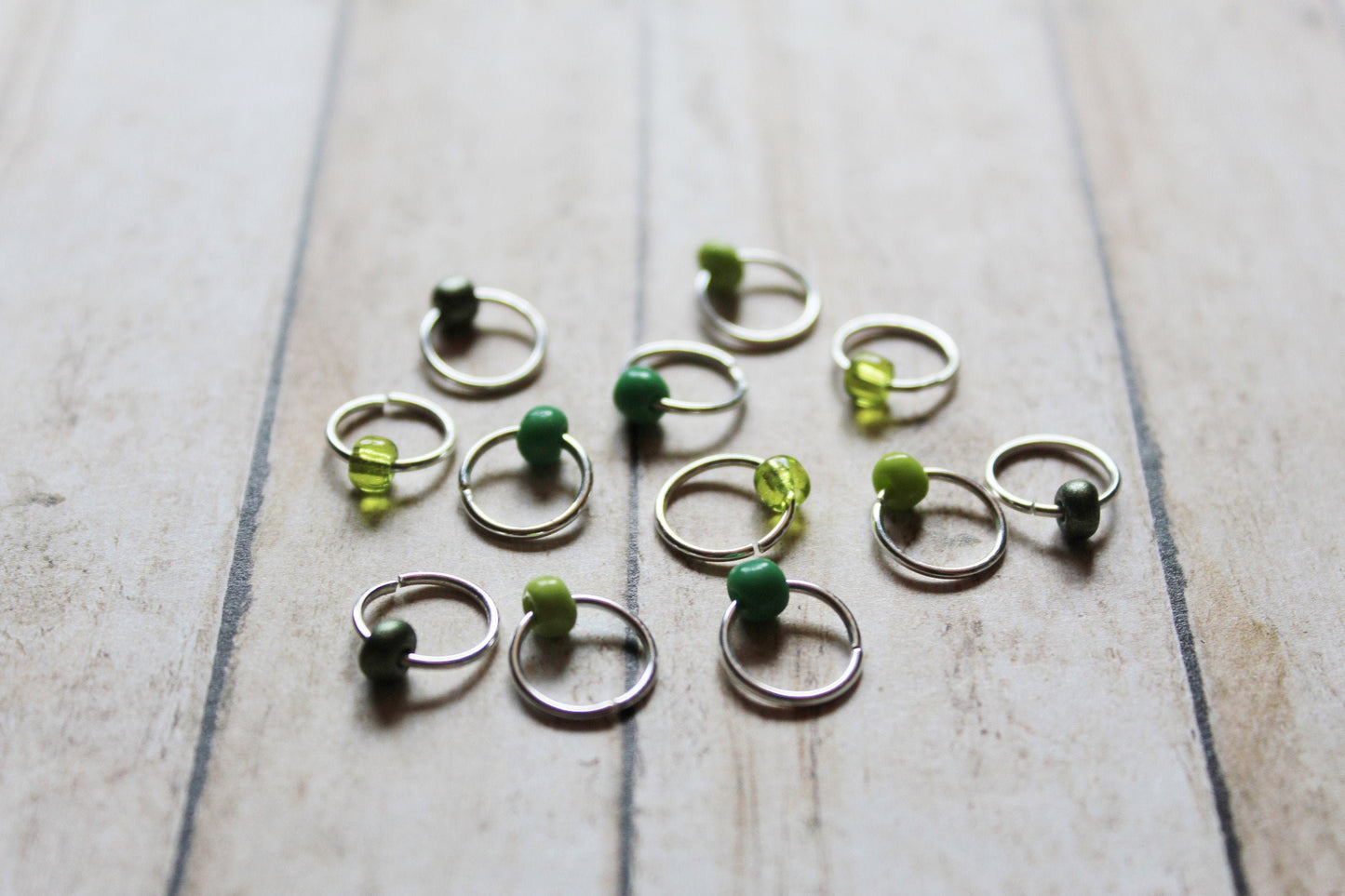 Green Grass Beaded Stitch Markers